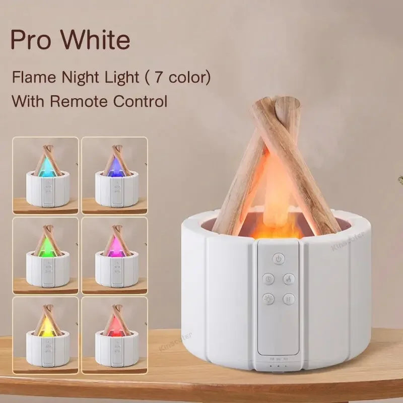 Premium Bonfire Humidifier – LED Flame Effect Aroma Diffuser