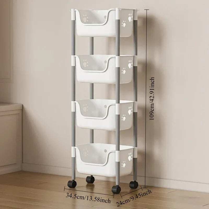 2/3/4-Tier U-Shaped Open Cartoon Shelving Removable Snack & Beverage Organizer Kitchen Vegetable Shelver Toy & Sundries Rack - Clarify.pk