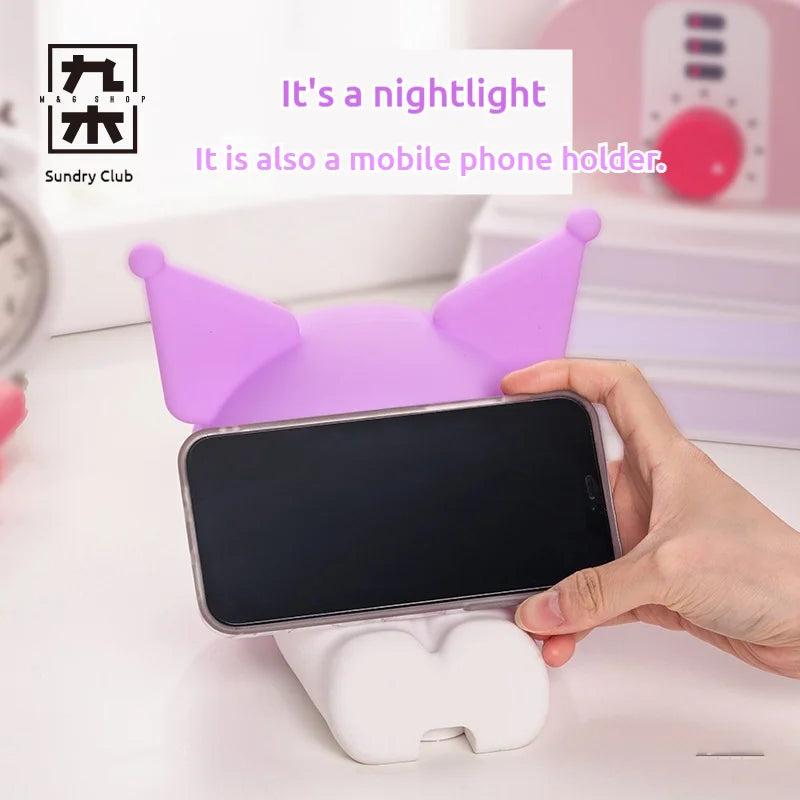 Kuromi Lying Posture Patting Lamp Bedside Cartoon Desktop Night Light Decoration Girl Birthday Gift Kids Toy Anime Peripherals