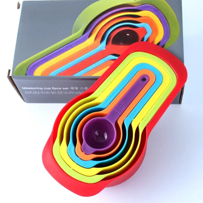 6-Piece Rainbow Measuring Spoons Set – Kitchen Utensils