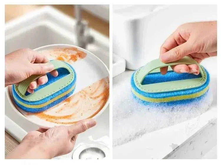 Magic Cleaning Sponge - Thickened Stain Removing Brush for Pot, Tile, Kitchen, Toilet, and Bathroom Cleaning - Clarify.pk