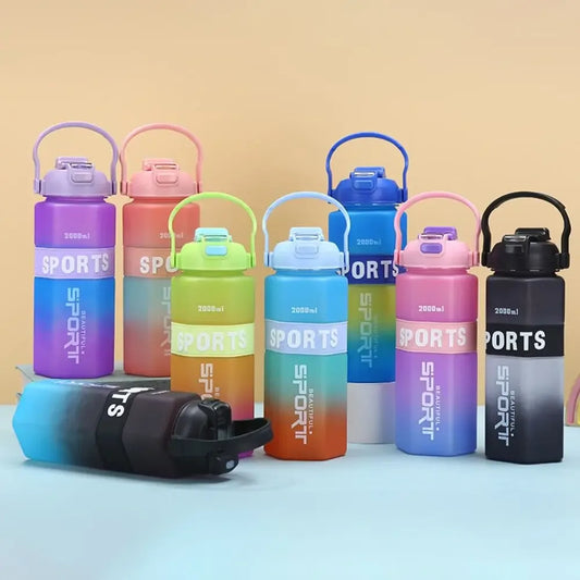 3-Piece Sports Water Bottle Set – Large Capacity Leak-Proof (Random) - Clarify.pk
