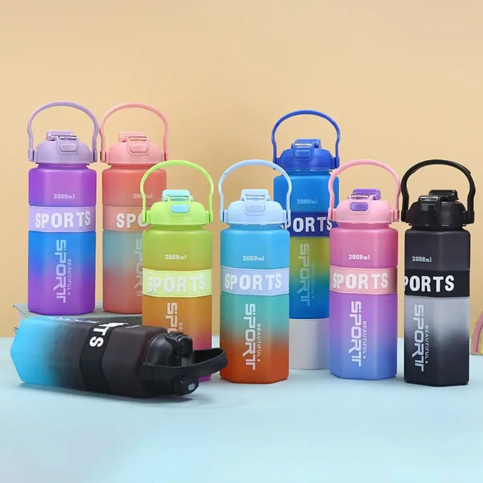 3-Piece Sports Water Bottle Set – Large Capacity Leak-Proof (Random) - Clarify.pk
