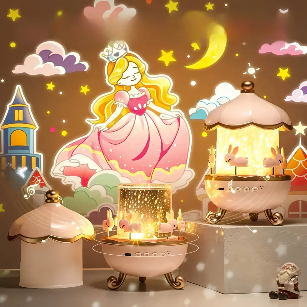 Kids Night Light Projector 21 Films & Bluetooth Music Player Rechargeable Nightlights Bedroom Decor Birthday Gift Star Projector