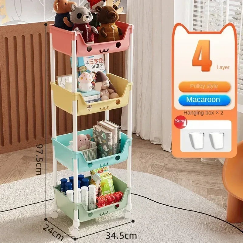 Storage Trolley Rack – Kids Organizer & Bookshelf - Clarify.pk