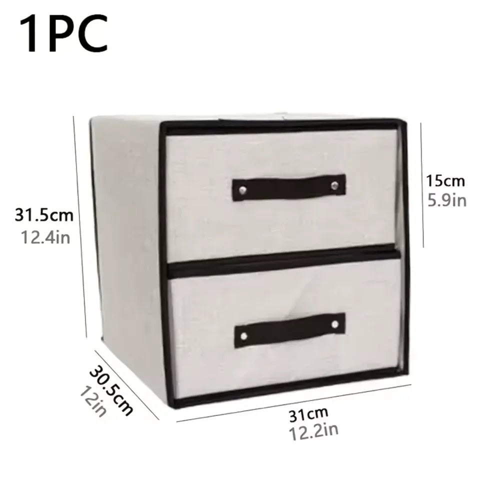 1pc Bra & Panty Organizer, Underwear Drawer Box With 2-layer, Closet Basket For Tie, Socks, Household Space Saving Organizer