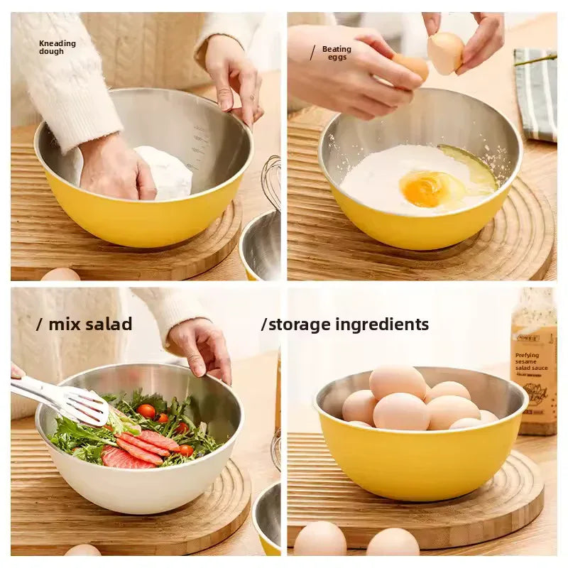 Stainless Steel Bowl – Multi-Purpose Mixing & Serving Bowl (Set of 3) - Clarify.pk