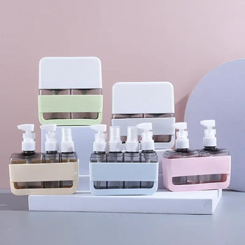 4-in-1 Travel Toiletry Bottles – Leak Proof & Refillable - Clarify.pk