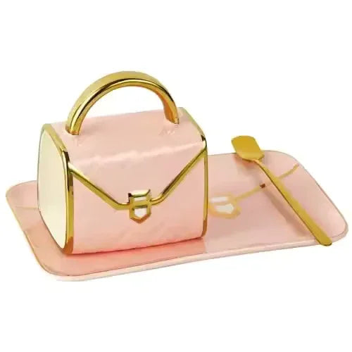 Handbag Coffee Mug with Tray & Spoon – Gift Box Set (Random) - Clarify.pk