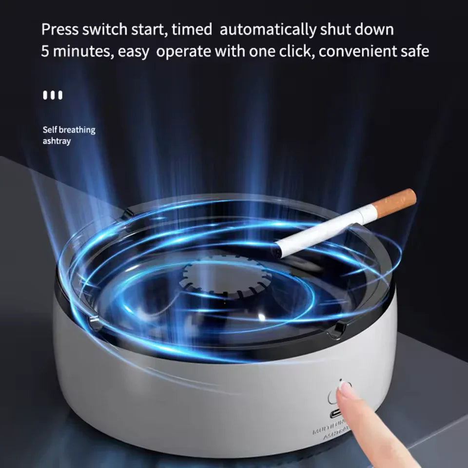 Rechargeable Ashtray Extinguisher – Smokeless Portable Air Purifying Ashtray