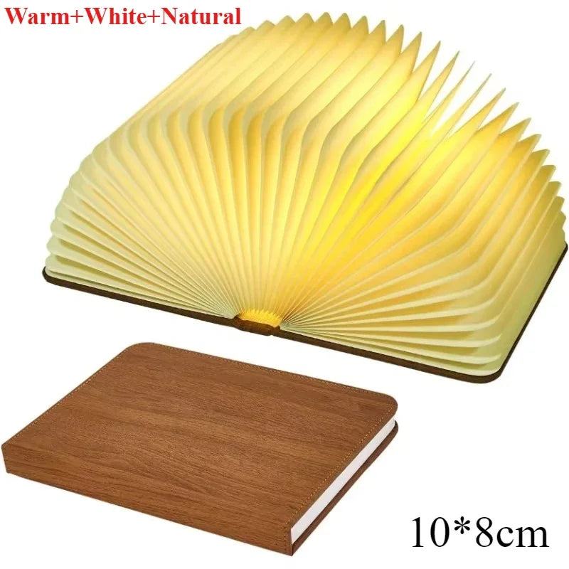 3D Book Light Folding Wooden Creative LED Night Light RGB Color USB Recharge Decor Bedroom Table Lamp for Kid Brithday Gifts Hot
