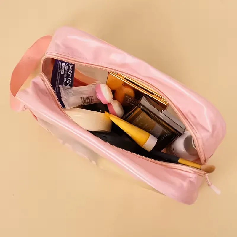 3-Piece Clear Travel Toiletry Bag Set – PVC Waterproof Makeup Pouch (Random Color Set) - Clarify.pk