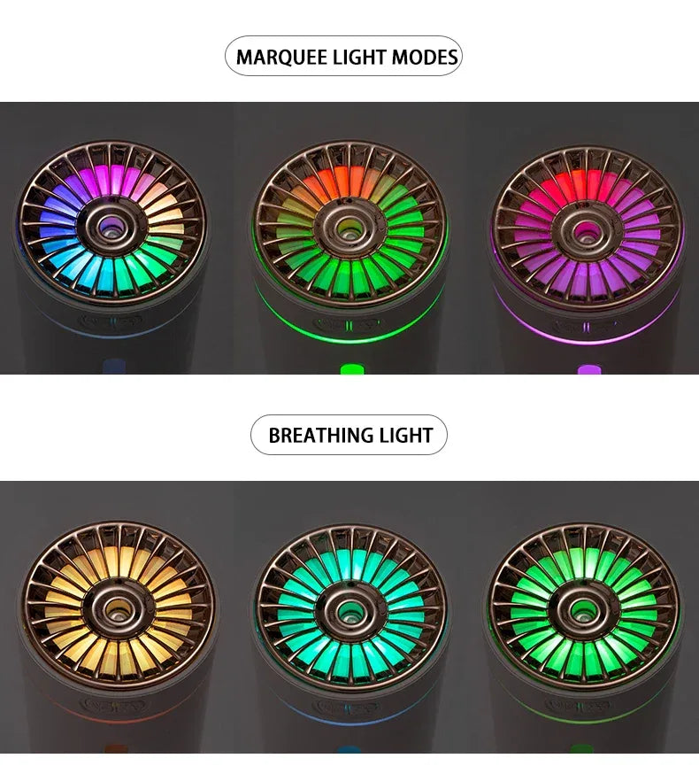 وائرلیس کار ایئر ہیومیڈیفائر - RGB کے ساتھ 300ml USB ڈفیوزر