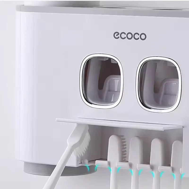Automatic Toothpaste Dispenser Set – Toothbrush Holder with Cups - Clarify.pk