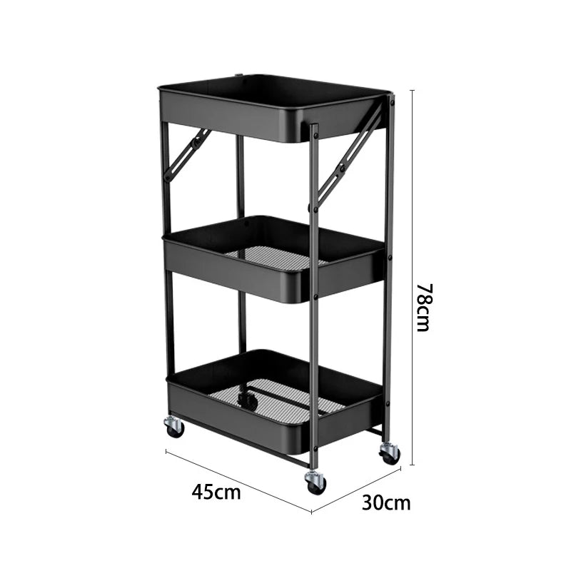 3-Tier Mobile Utility Folding Rack