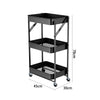 Dining Furniture Hairdressing Salon Tools Trolley Hand Cart with Wheel Movable 3-layer Furniture Rack Metal Beauty Salon Cart