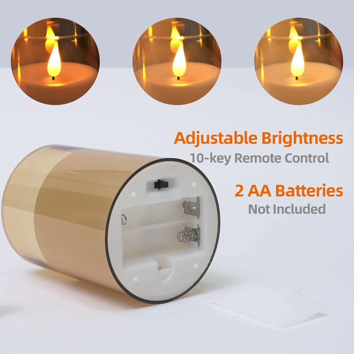 LED Flameless Candles with Remote - Set of 3