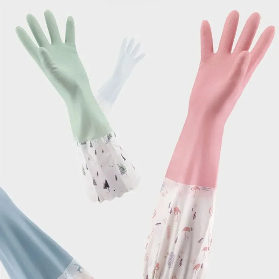Long Silicone Dishwashing Gloves – Heat & Scrub Safe