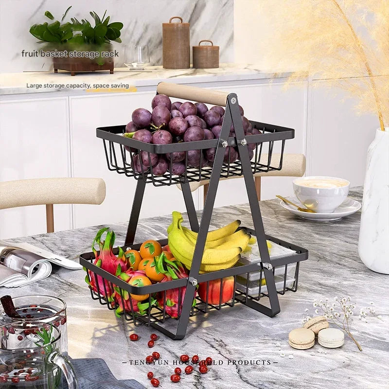 Premium Metal Fruit Basket – Multi-Layer Storage Rack for Kitchen & Home - Clarify.pk