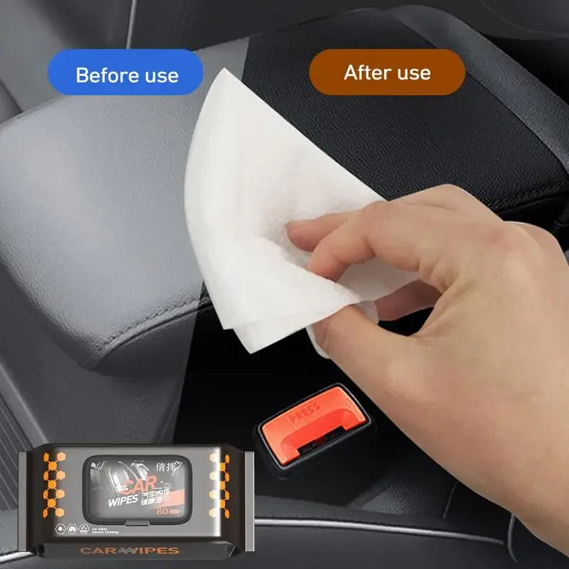 Car Interior Cleaning 80Pcs Wipes – Multi-Functional - Clarify.pk