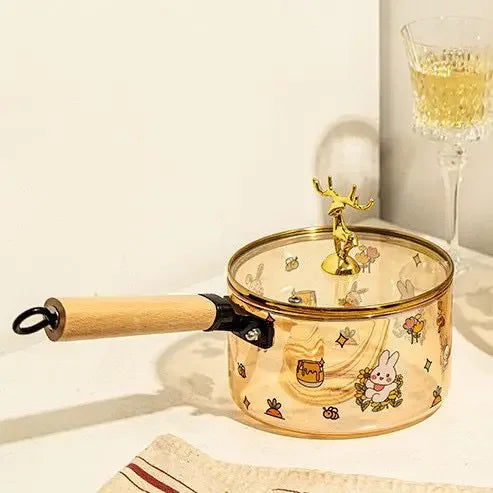 High-Temperature Resistant Glass Milk Pot – Thermal Heating Borosilicate Bowl - Clarify.pk