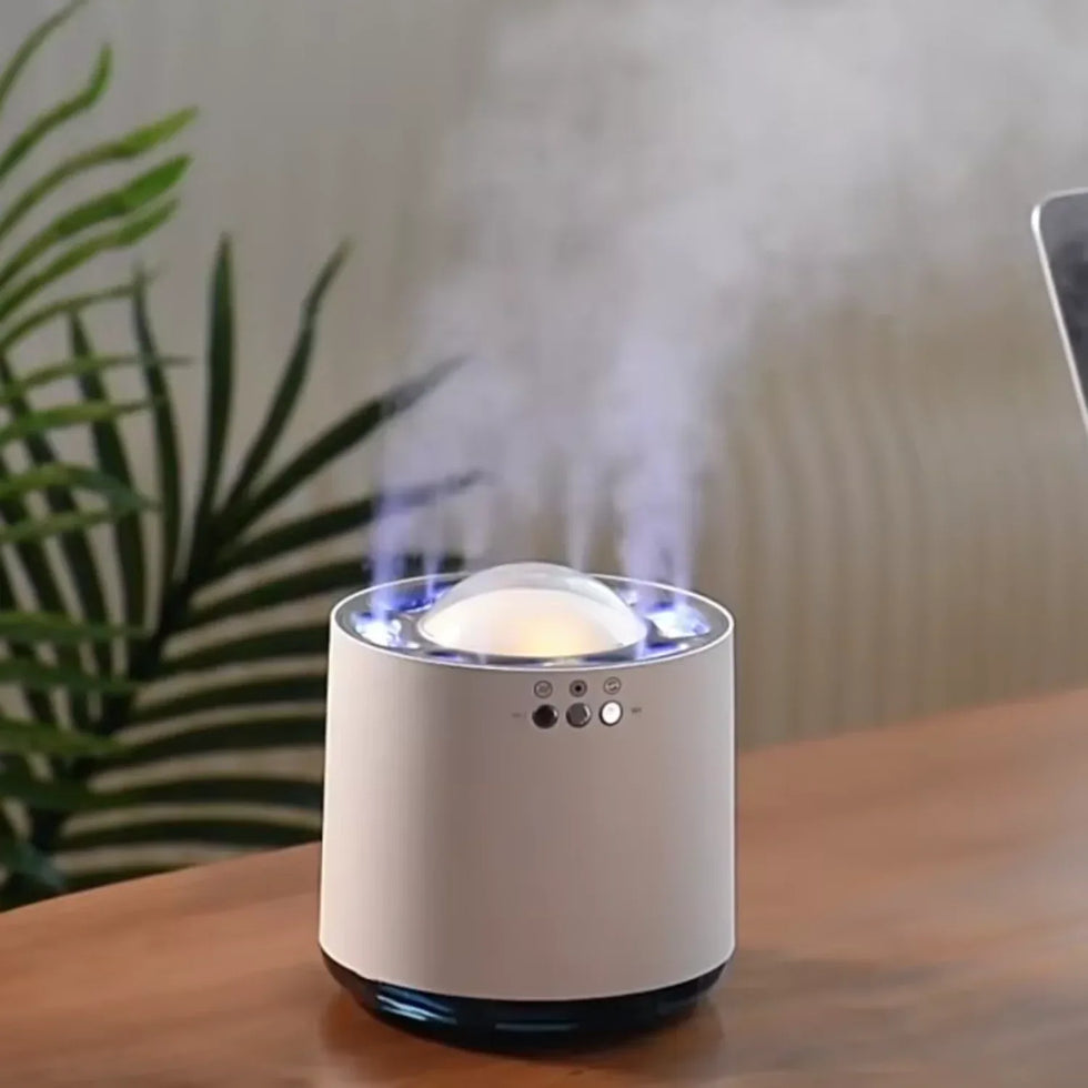Round LED Humidifier with Music Sync & Aroma Mist - Clarify.pk