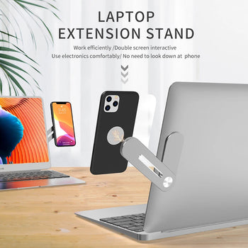 Magnetic foldable laptop side phone holder adjustable mobile mount