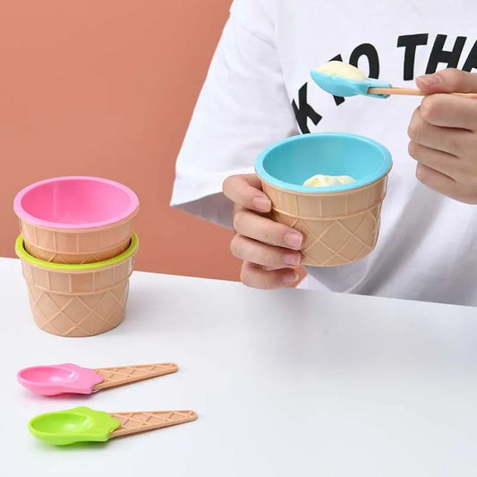 Ice Cream Cup with Spoon – Dessert Serving Bowl
