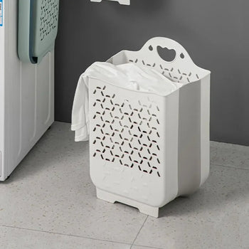 Wall-Mounted Hanging Laundry Basket – Space-Saving Hamper - Clarify.pk