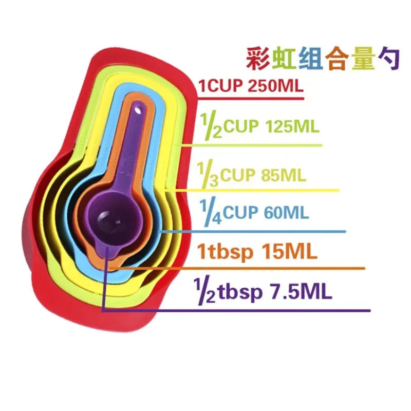 6-Piece Rainbow Measuring Spoons Set – Kitchen Utensils