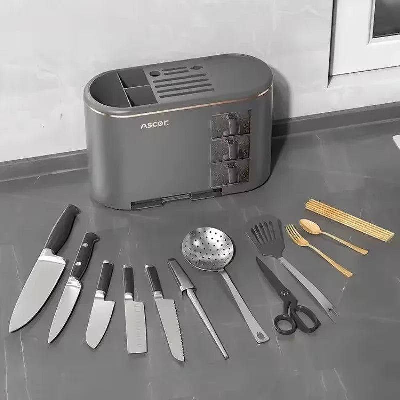 Premium Kitchen Utensils Holder – 3-Drawer Organizer for Cutlery & Tools
