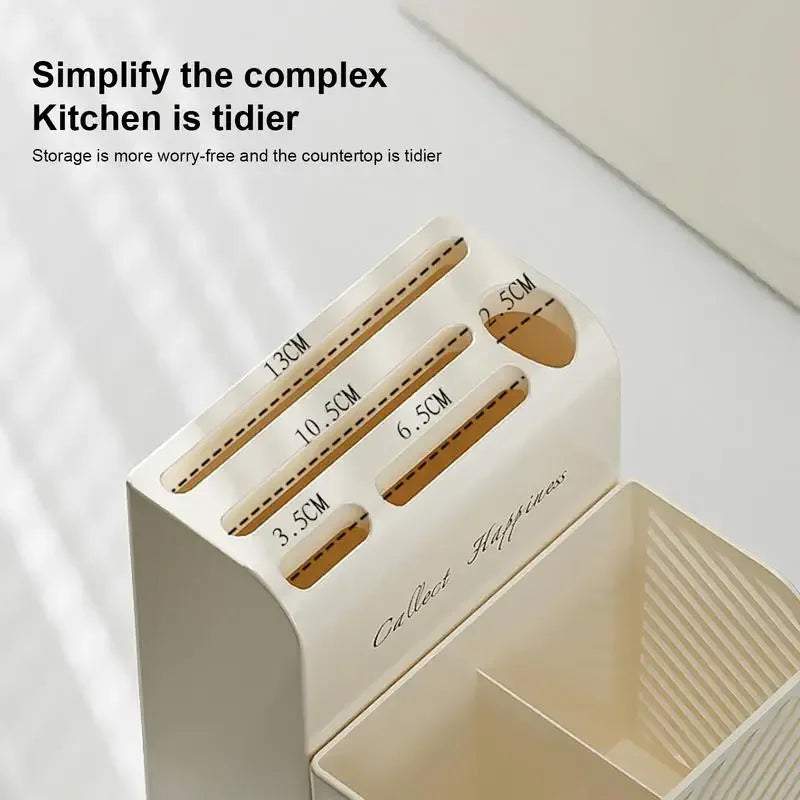 Kitchen Cutlery Holder – Utensil Organizer with Drain Tube