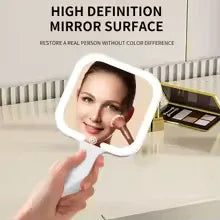 LED Lightening Hand Mirror – Portable Makeup Mirror with Bright Light (Random shape)