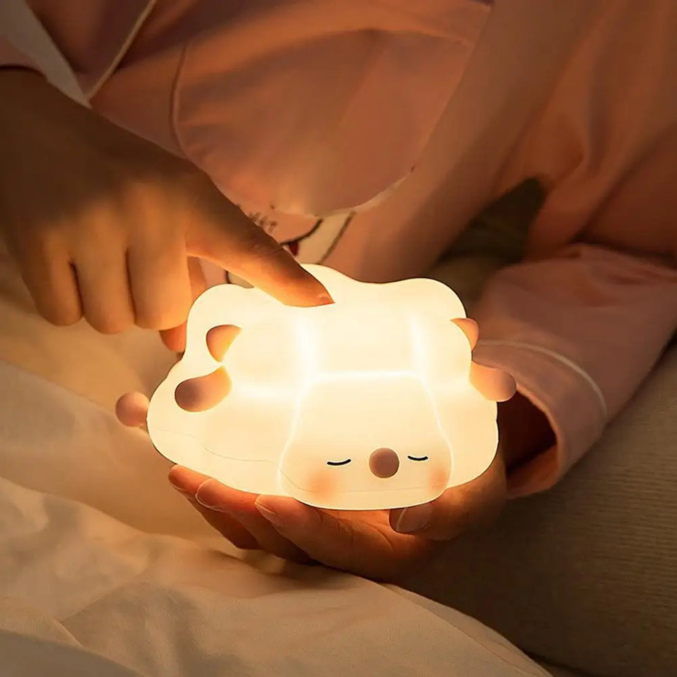 Big Face Rabbit Night Light Warm Color Glow Pat Control Timer Function Cute Portable Bedside Lamp Bedroom Decor Sleep Aid Access