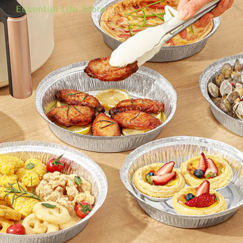Air Fryer Aluminum Foil Pan Kitchen Supplies Food Containers Square Oven BBQ Tray Oil-proof Non-stick Kitchen Baking Tools