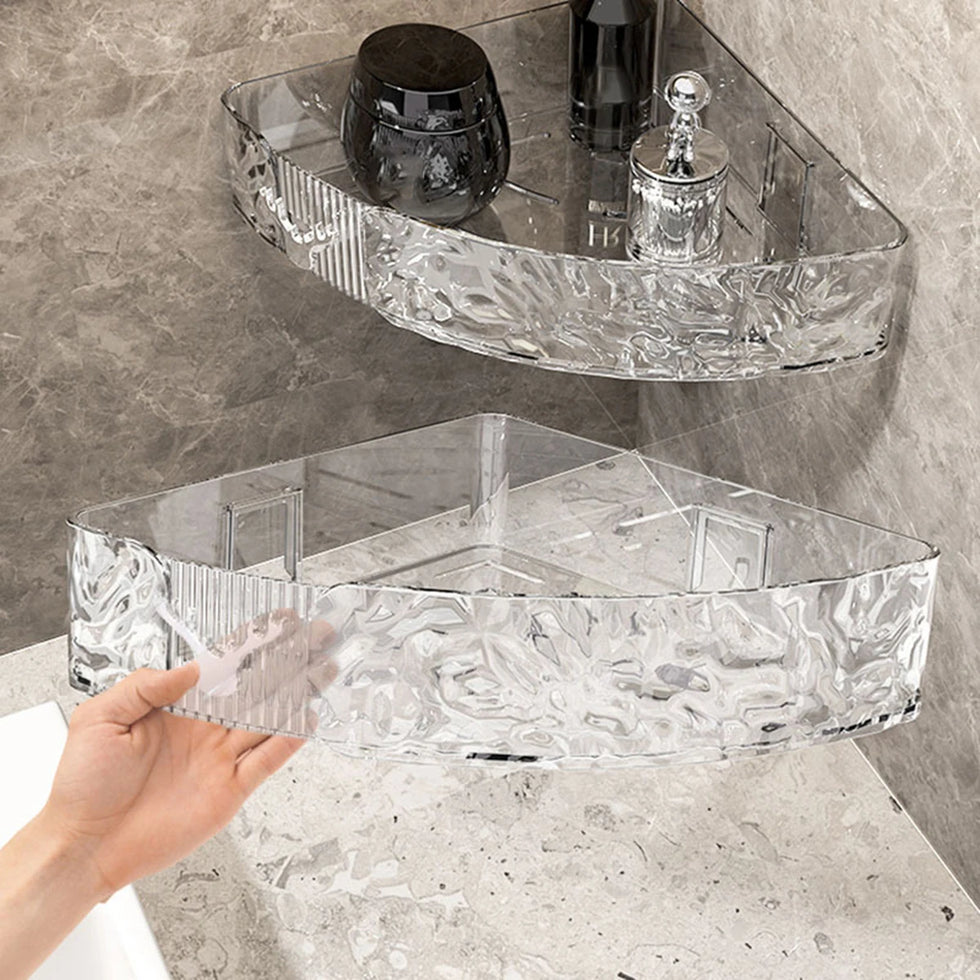 No-Drill Corner Shower Rack – Industrial Suction Storage