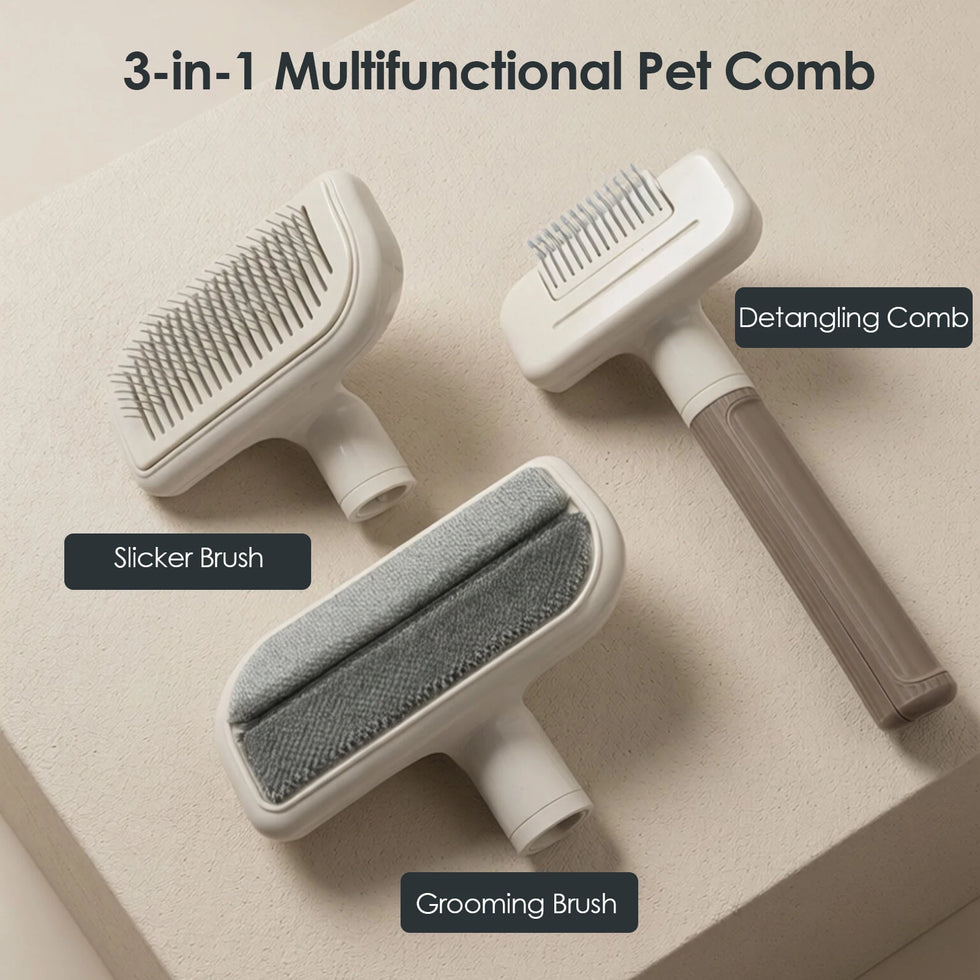 3-in-1 Pet Hair Remover & Dog Grooming Brush
