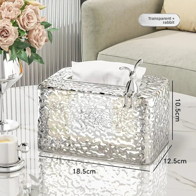 Transparent Bunny Tissue Box – Water Wave Luxury Design - Clarify.pk