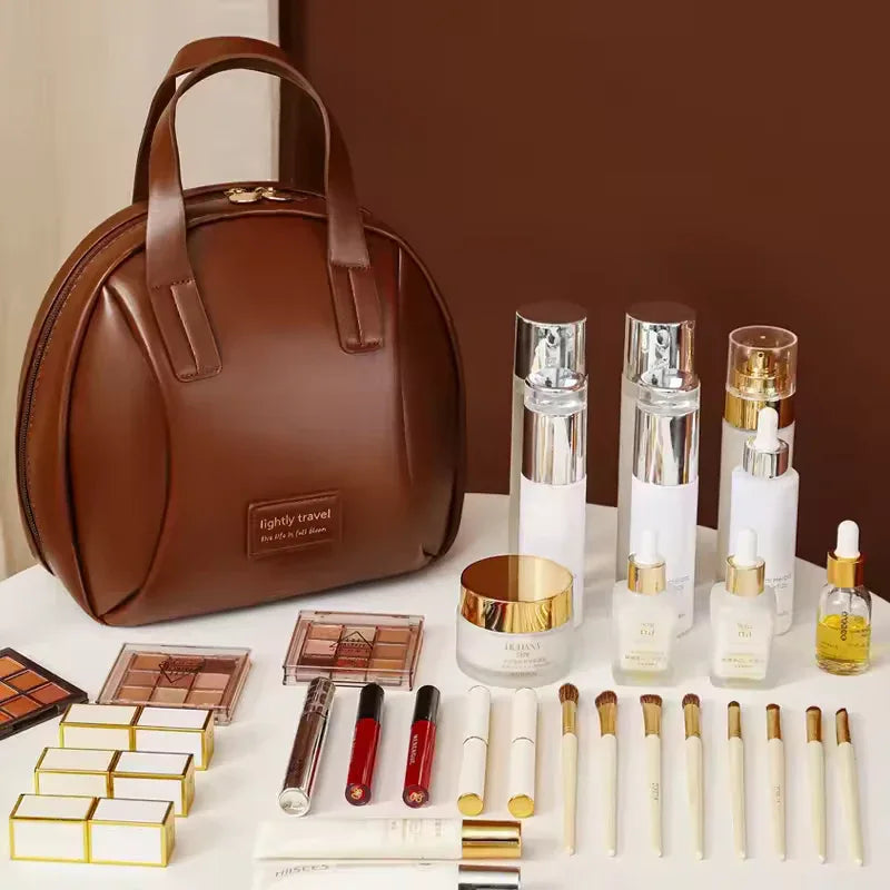 Large Capacity Women’s Makeup Bag – Portable High-End Travel Toiletry Organizer - Clarify.pk