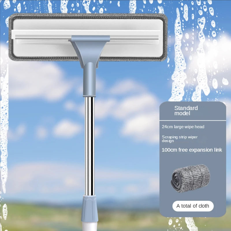 Window Clean Squeegee Mop Soft Microfiber Wiper Telescopic Glass Brush Multi-function Scraper Cleaning Dust Household Clean