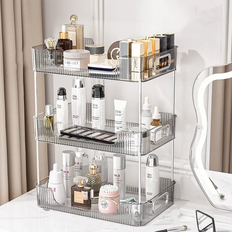 Acrylic Bathroom Makeup Organizer Shelf – Large Capacity - Clarify.pk