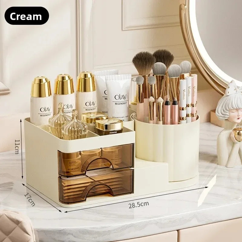 Luxury Cosmetic Brush Storage Box – Multi-Functional Vanity Organizer - Clarify.pk