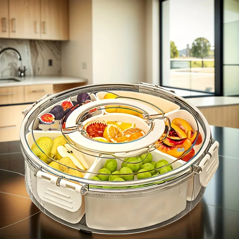Portable Snack Tray – 360° Rotating & Spill-Proof - Clarify.pk
