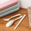 3pcs Portable Tableware Set – Spoon, Fork & Chopsticks (Random Color) - Clarify.pk
