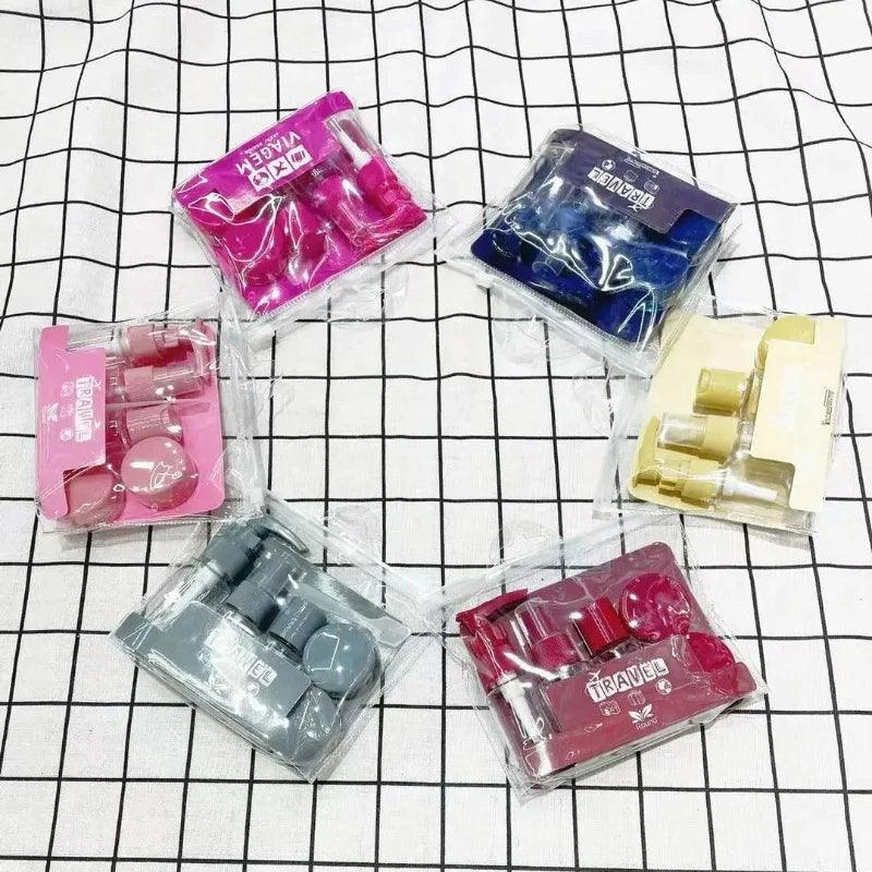 5PCS Travel Mini Cosmetic Cream Pot Set – Transparent Containers (Random Color) - Clarify.pk