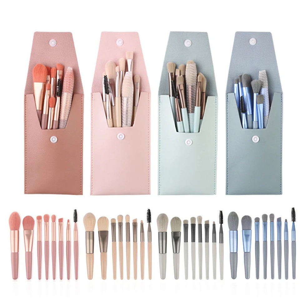 8Pcs Makeup Brush Set – Travel-Ready, Soft Synthetic Bristles