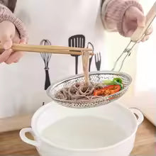 Stainless Steel Fine Mesh Strainer – Heavy-Duty Juice & Pakora Skimmer with Heat-Resistant Wood Handle