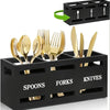 Wooden Cutlery Organizer Box – Multi-Compartment Storage - Clarify.pk