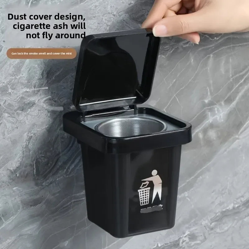 Wall-Mounted Ashtray with Lid – Dust-Proof & Contemporary - Clarify.pk