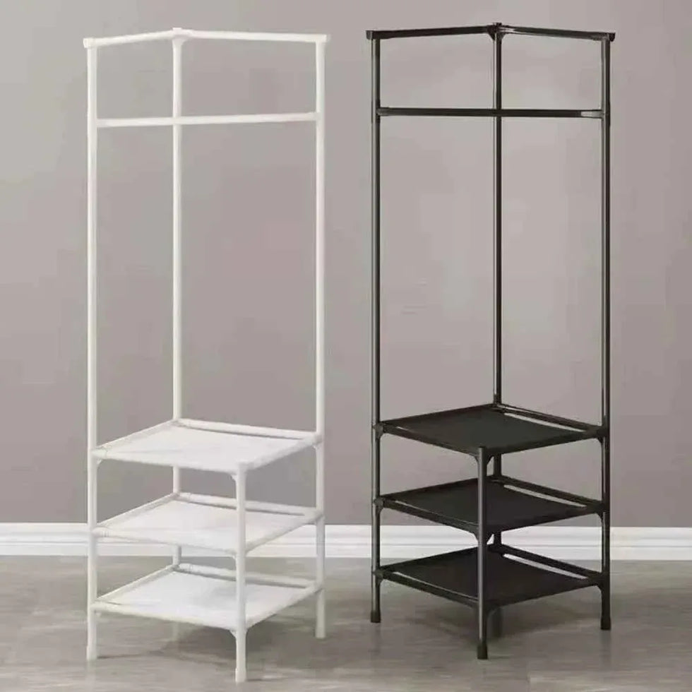 Bedroom Corner Clothes Rack - Multi-Layer Stand Hanger for Clothes and Coats Storage